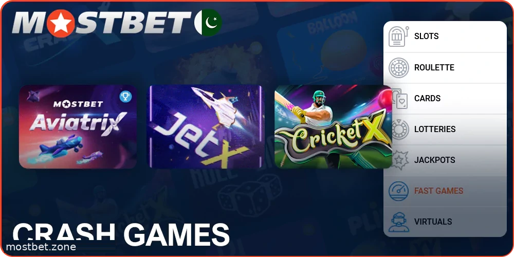 Aviator and crash games at Mostbet